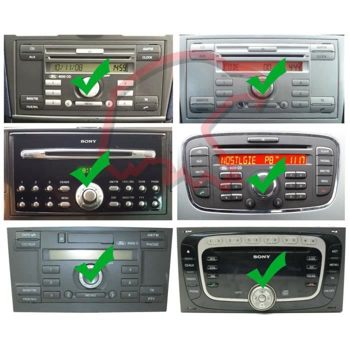 Anneaux Adaptateurs Haut-parleurs Tomzz 165mm Pour Ford Fiesta, Focus, Mondeo, Kuga - Portes Avant/Arrière