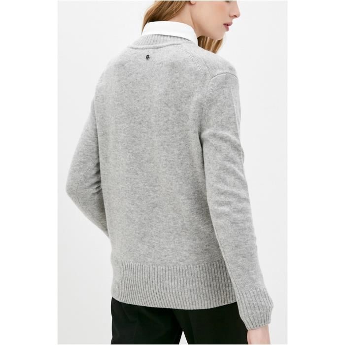 Pull laine et cachemire Calvin klein Femme Gris Cdiscount Pret a Porter