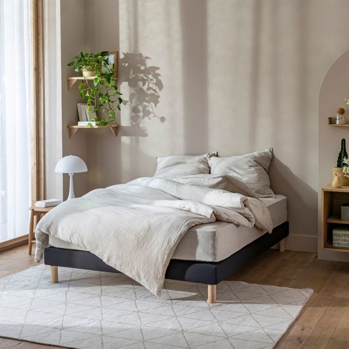 Cache-sommier Jersey Taupe 100% Coton – Extensible, 130g/m², Taille 140x190 à 150x200, Fabriqué En Belgique