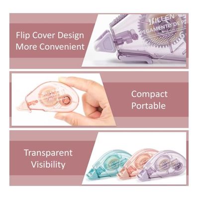 Adhesive Roller For Crafts 4-Pack Rollers - 6mm Scrapbook Tape Applicators With Protective Tips Double Sided Tape