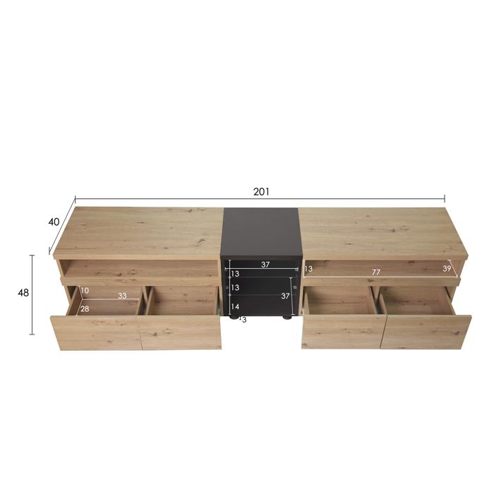 Meuble TV Moderne Blanc Avec Portes, étagères En Verre Et Lumières LED – Rangement Salon Ou Chambre 197 Cm - 11