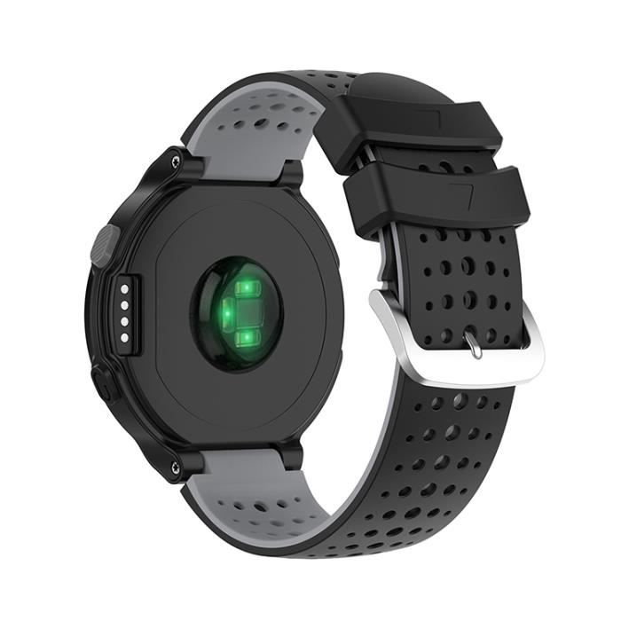 noir gris Bracelet montre en silicone avec boucle acier pour