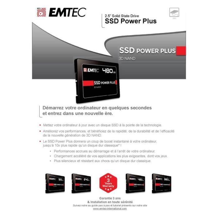EMTEC X150 Power Plus SSD 480Go au meilleur prix - Comparez les