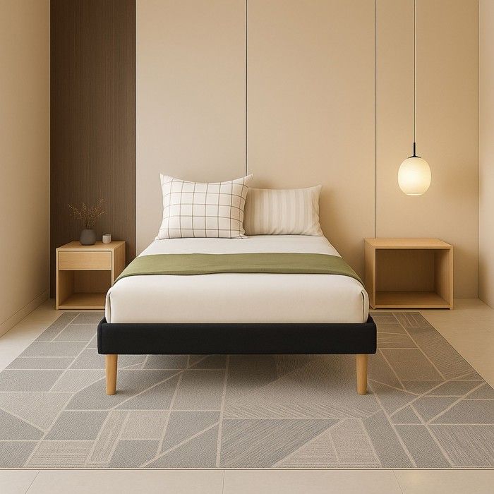 Adrien - Solide et Confortable Sommier Tapissier gris Pieds en 20 cm pour matelas en 80x190 - 13 Lattes - Montag - Maison
