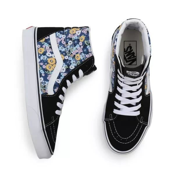 Baskets VANS SK8 HI VN0A5JMJFF1 Femme Noir Lacets Textile Imprime fleurs Imprime fleurs Cdiscount Chaussures