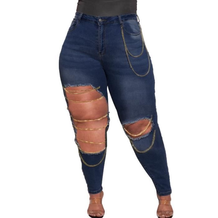 Jean troué grande sales taille femme
