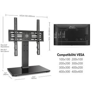 Hama Socle de table inclinable pour TV 33 à 65 - Meuble TV