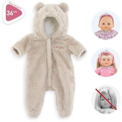 Vêtement Pilote Ourson Corolle Pour Poupon 36cm - Tenue Chaude Avec Capuche - Dès 2 Ans