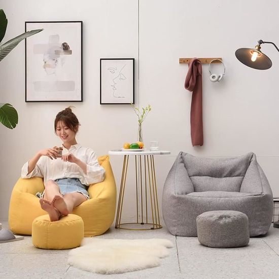 Housse De Pouf Poire Sans Remplissage - 80x90cm - Bleu - Intérieur/extérieur
