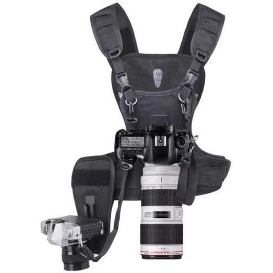 MUXIN Harnais de sangle de caméra double Sangle de caméra double réglable à dégagement rapide avec attache de sécurité pour appareil photo reflex numérique SLR