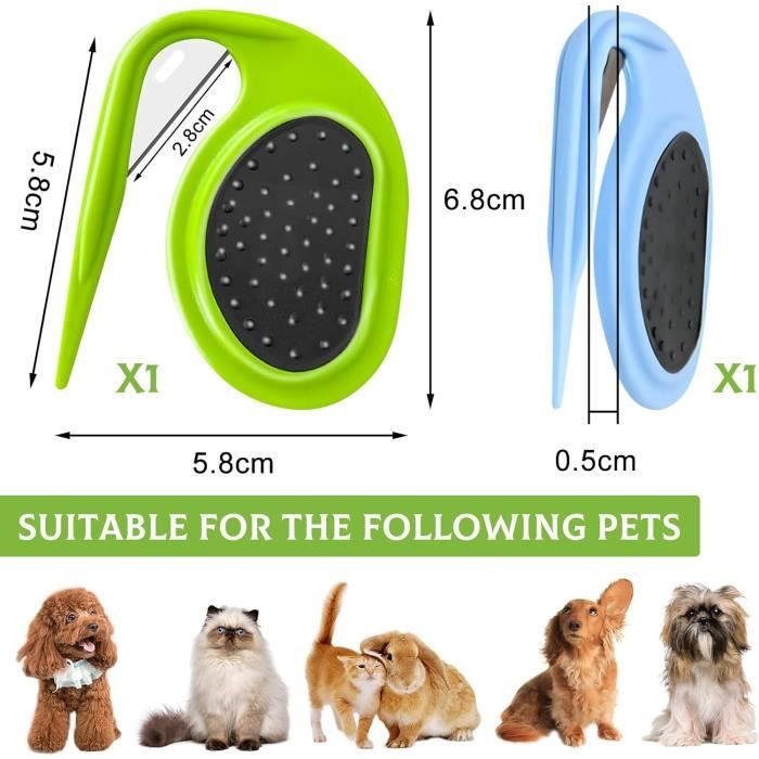 Coupe Noeud Chat Poil Long, 2 Pièces Coupe Noeud Chat,Peigne Chat, Brosse pour Chien à Poils