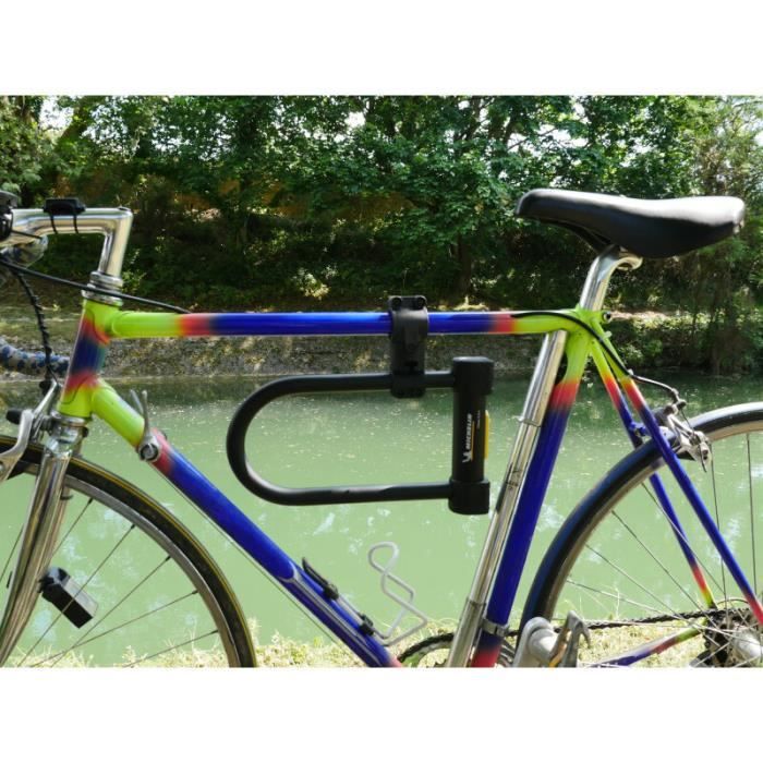 Relaxdays Antivol en U pour vélo, cadenas à chiffres pour bicyclettes & vélos  électriques, acier & plastique, noir/jaune