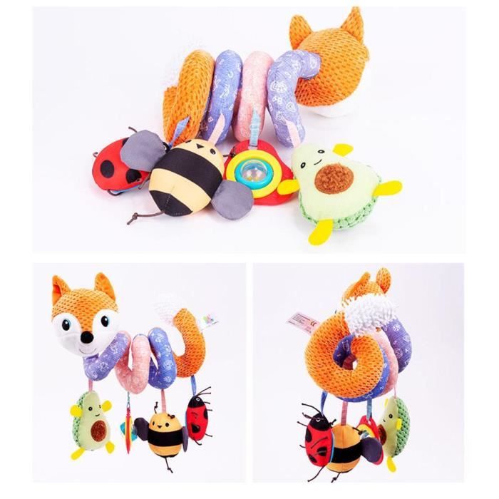 Spirale d activite Tortillon pendaison Jouet de Poussette musicaux educatifs en peluche Bebe Orange Cdiscount Puericulture Eveil bebe