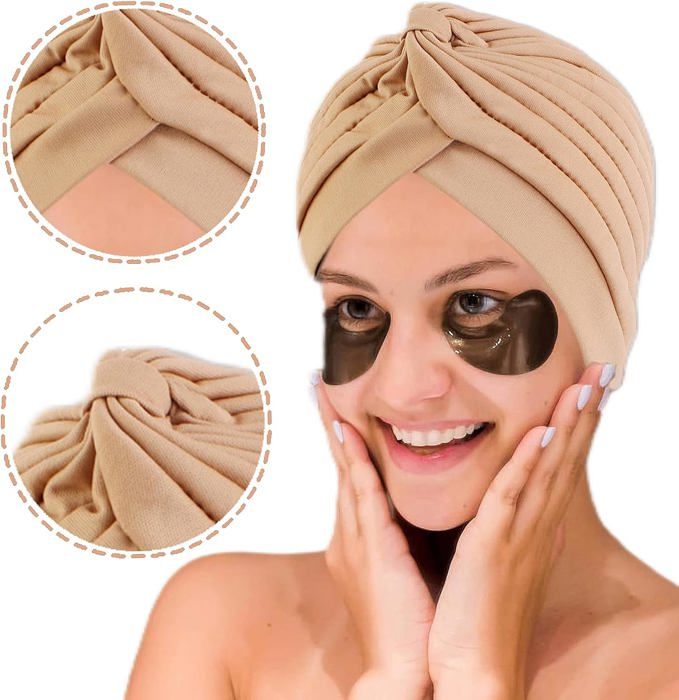 Turban Chimio Femme En Polyester - Taille Unique Élastique - Protection Solaire & Confort - Blanc