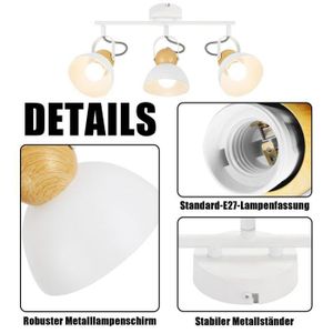 Plafonnier Orientable EDO OVO 3 Spots - Blanc Anneau Doré, GU10, IP20, Neuf