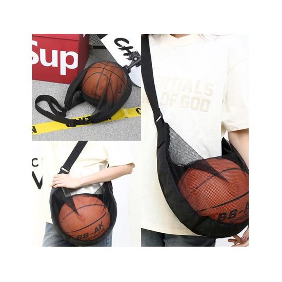 Sac à Dos Filet LAKJUOZ – Lot De 2 – Tissu Oxford Résistant à L'eau, Pour Ballon De Basket, Foot Ou Tennis – Noir Ou Bleu – 23x23x31 Cm