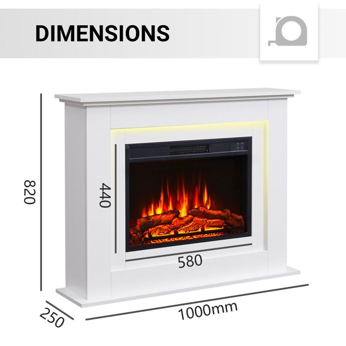 Cheminée électrique BALDERIA Finn - Cheminée sur pied - Blanc ...