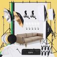 Kit Studio Photo Softbox avec fond Support stand, Ampoule, Backdrops, Parapluie, 5 en 1 panneau réflecteur-0