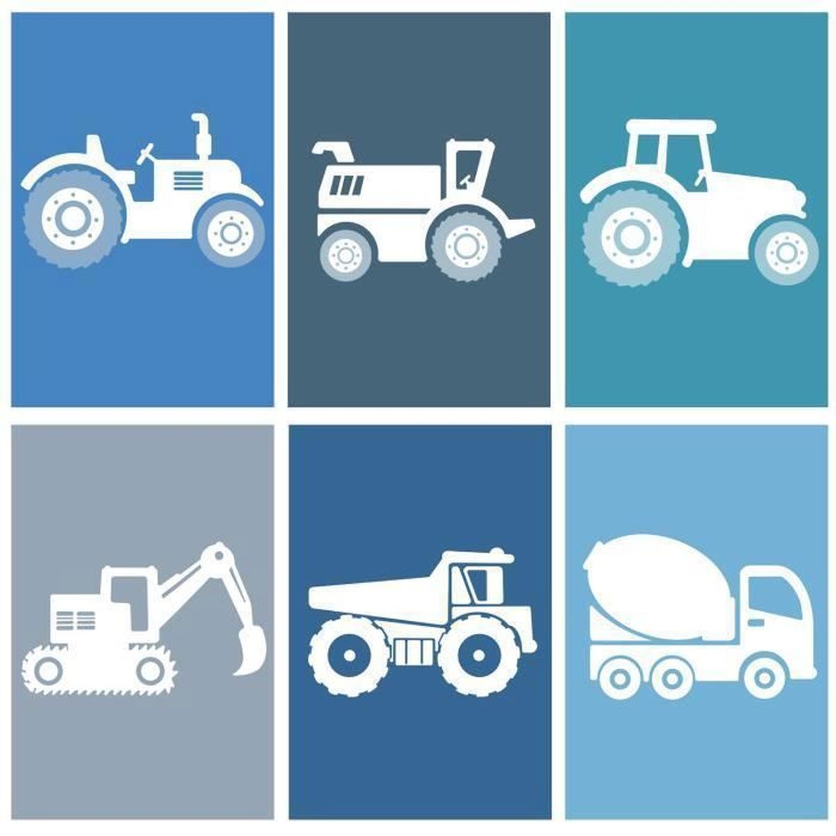 6 Affiches Tracteurs Et Engins De Chantier Pour Enfant Achat Vente Affiche Poster 6 Affiches Tracteurs Et Eng Cdiscount