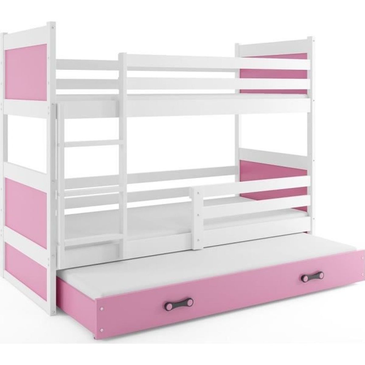 Lit Superpose Rico 3 Places 190x90 Avec Matelas Sommiers Et Tiroir