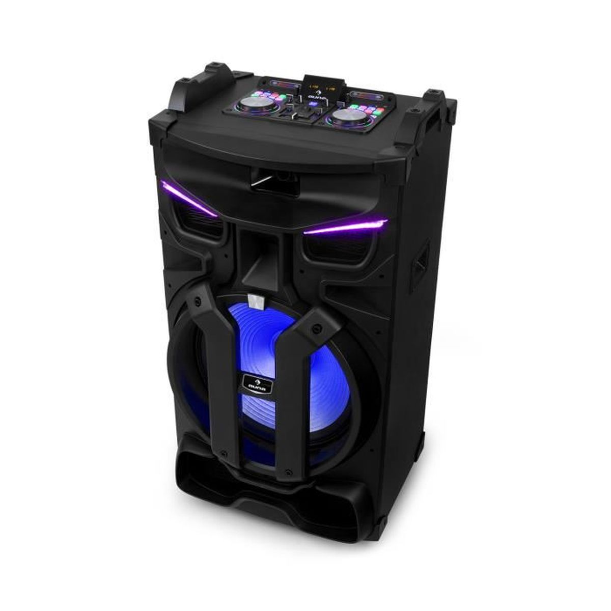 Auna Machine Karaoke Enceinte portable Bluetooth Sono LED Radio FM USB SD MP3 Noir 