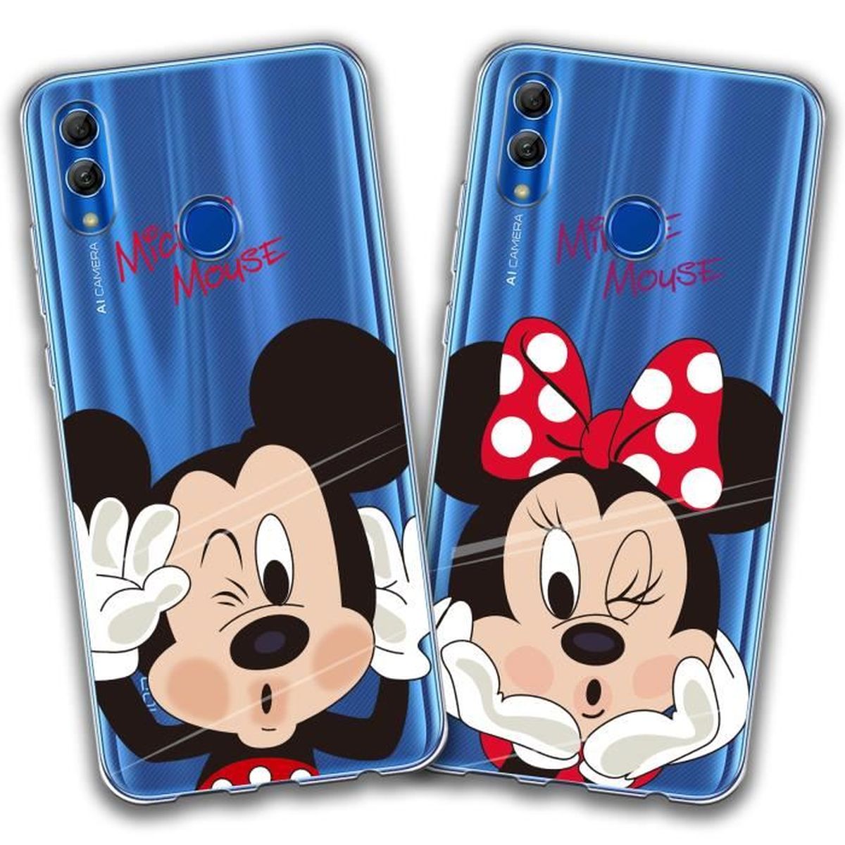 2 X Coque Huawei P Smart 2019 / Honor 10 Lite, Disney Mouse Doux Souple Transparent TPU Housse Étui Pour Huawei P Smart 2019 / Honor
