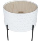 HOME DECO FACTORY Bout de canapé avec coffre- Blanc - L 35 x P 35 x H 35 cm
