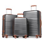 British Traveller Set de 3 Valises Rigide Trolley Bagages (54/64/74cm)Valise de Voyage en ABS+PC avec roulettes et Serrure TSA,