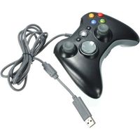 Manette Filaire USB Pour microsoft Xbox 360 Contrôleur jeu video PC Windows Noir