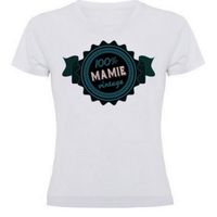 Tee shirt femme humour "100% MAMIE VINTAGE" | T-shirt blanc idée cadeau pour tous les grand-mères