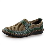 Chaussures Homme de Luxe Été Mocassin Nouvelle Mode Loafers Vert Canvas Grande Taille 38-44