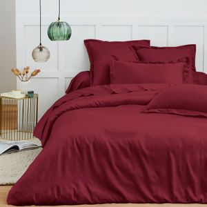 Housse De Couette Simple DONNABELLA – Damassé Rouge Vin – Polyester – Neuf