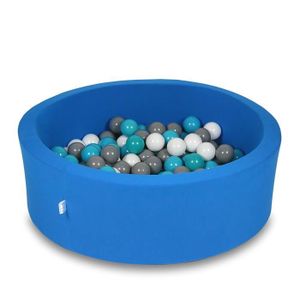 PISCINE À BALLES Mimii - Piscine À Balles (bleu) 90X30cm-200 Balles Ronde - (blanc, gris, turquoise)