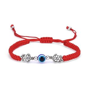 Or 14k Mauvais Oeil Kabbalah Chance Charme succès Bracelet