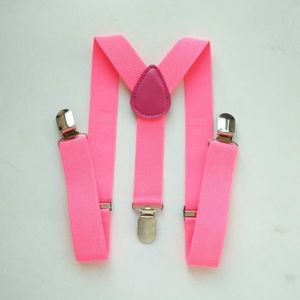 BRETELLES Vêtements - lingerie,Bretelles élastiques pour bébés garçons et filles,Clips au dos en Y,couleur unie,accessoires - fluo pink[C]