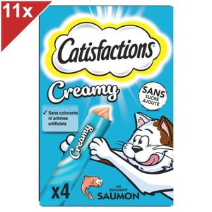 FRIANDISE CATISFACTIONS Creamy Friandises au saumon pour chats 10g (4x11)