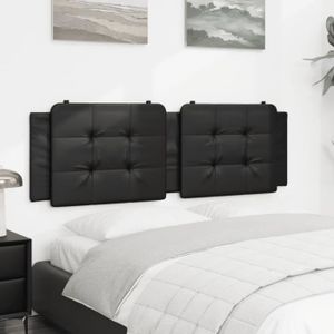 TÊTE DE LIT LEY Coussin de tête de lit noir 160 cm similicuir 