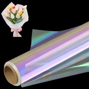 Papier Cristal Transparent Emballage Pour Fleuriste, Papier Cadeau  Transparent (84cm X 35m, 2.5mm), Papier Fleuriste Transparent - Rouleau  Plastique F