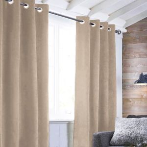 Rideau Velvet à oeillets - 140 x 250 cm - Beige écru