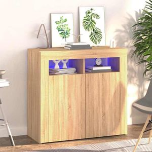 vidaXL Buffet avec Lumières LED, Meuble de Rangement, Armoire de Rangement, Organisateur de Salon Salle de Séjour Intérieur, 804331