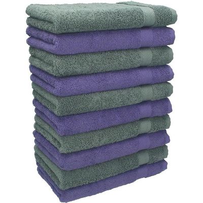 Lot De 10 Serviettes Débarbouillettes Betz - 30x30 Cm En Coton Noir Premium