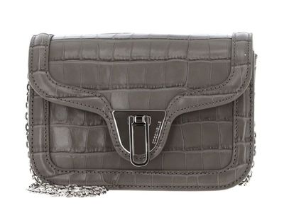 Sac à Main COCCINELLE Malory En Cuir Grainé Gris Graphite - Neuf Avec étiquettes