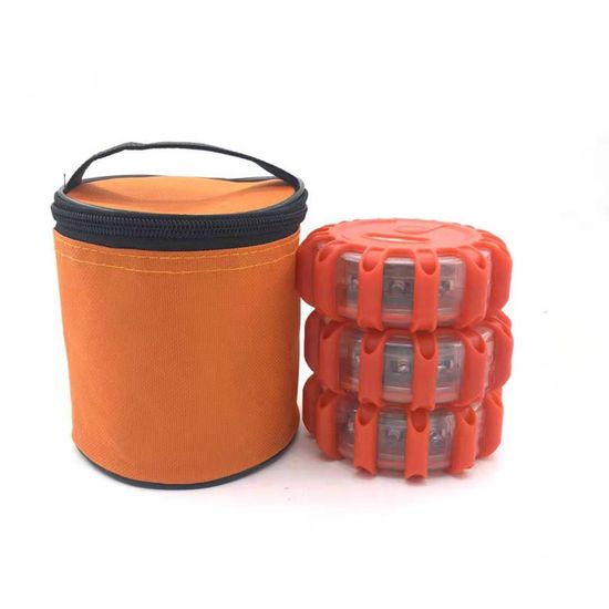 Lot De 6 Balises Lumineuses Clignotantes D'urgence - Aimantées, Orange, Résistantes (CICMOD)