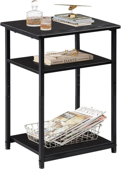 Table D'appoint Canapé Forme C - 30x40x62 Cm - Blanche - Plateau Bois, Pieds Réglables - 7