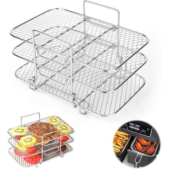Heißluftfritteuse accessoire 304 roestvrijstalen luchtfriteuse grillrooster compatibel met Ninja Foodi AF300EU AF400EU multifunctioneel accessoire voor Air Fryer