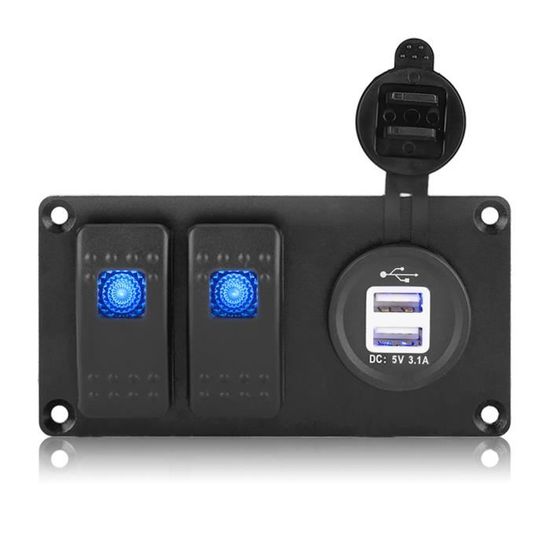 2 And 1 -Panneau Interrupteur à Bascule 12V 24V 2-3 Boutons,disjoncteur