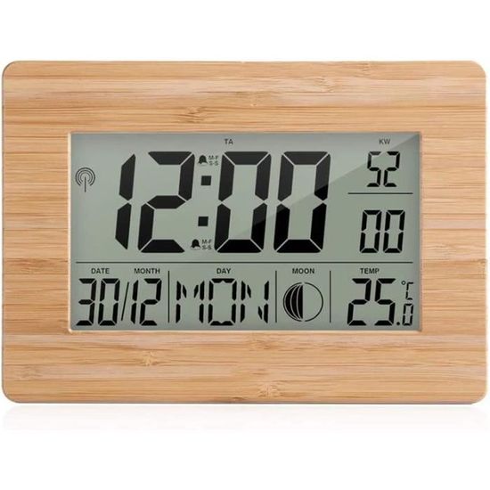 HORLOGE MURALE NUMÉRIQUE 10 Pouces avec TéLéCommande TempéRature