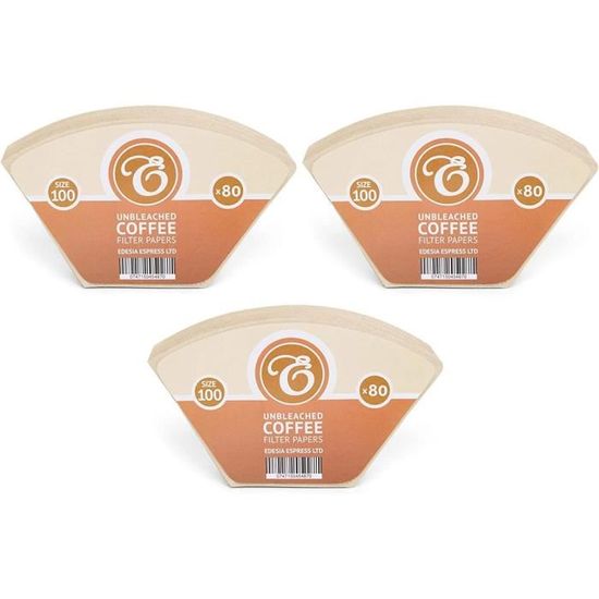 EDESIA ESPRESS - 200 Filtres à Café En Papier - Forme Corbeille - 4 à 10 Tasses - 75/180 Mm