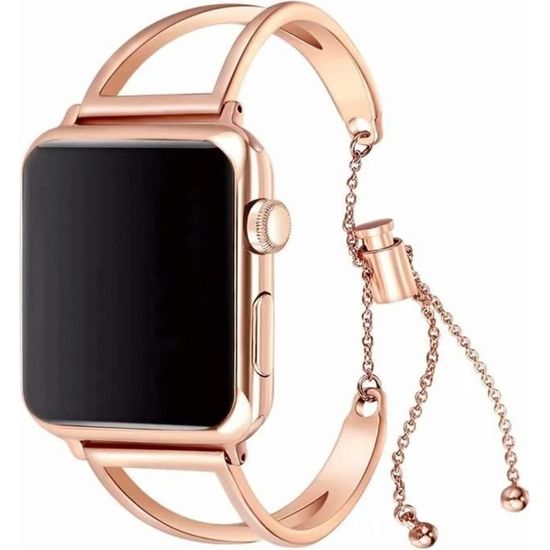 38mm-40mm pink Bracelet Pour Apple Watch iWatch SE Série 6 5 4 3 2 1,Femme Sangle Bande Montre Bracelets en Acier Inoxydable