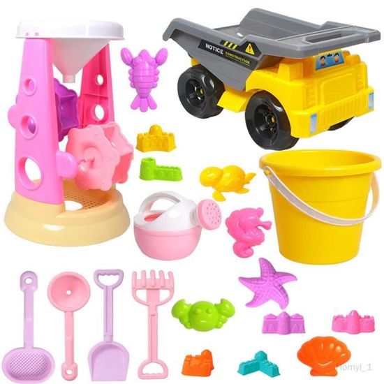 Jouets De Plage 8 Pièces - Seau, Pelle, Moule, Râteau, Tamis - Pour Châteaux De Sable - Enfants